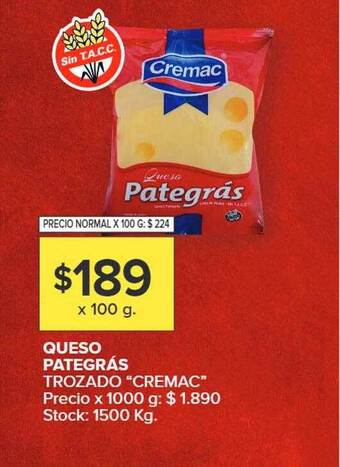 Carrefour Market Queso pategrás trozado oferta