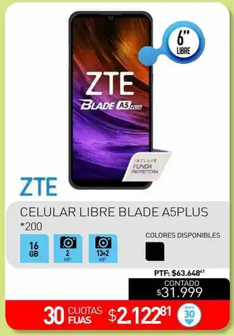 La Anonima Zte celular libre blade a5plus oferta