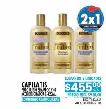 Pigmento Capilatis puro rubio shampoo y o acondicionador oferta