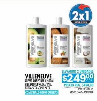 Pigmento Villeneuve crema corporal oferta