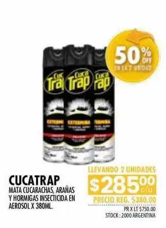Pigmento Cucatrap mata cucarachas arañas y hormigas insecticida en aerosol 50% off en la 2 unidad oferta