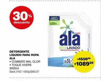 Atomo Conviene Detergente líquido para ropa ala 30% descuento oferta