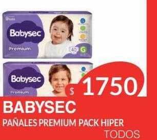 Masivos Babysec pañales premium pack hiper oferta