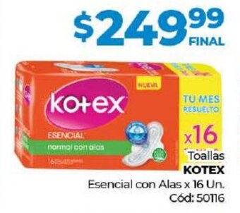 Diarco Toallas Kotex oferta