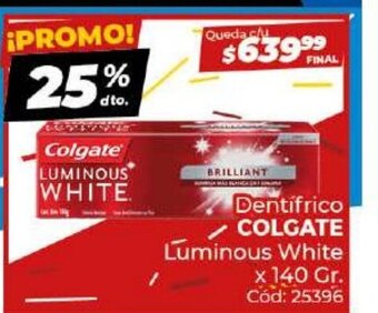 Diarco Dentífrico Colgate Luminous White oferta