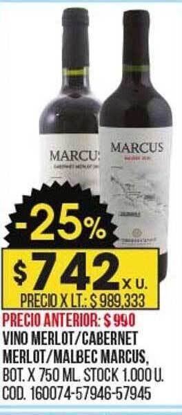 Coto Vino merlot cabernet merlot malbec marcus oferta