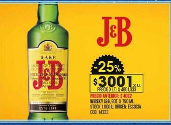 Coto Whisky j& b oferta