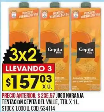 Coto Jugo naranja tentación cepita del valle oferta