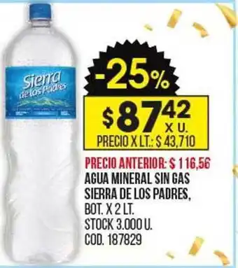Coto Agua mineral sin gas sierra de los padres oferta