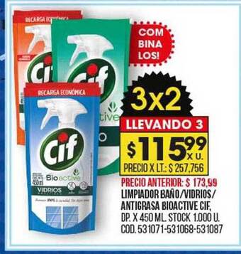 Coto Limpiador baño vidrios antigrasa bioactive cif oferta