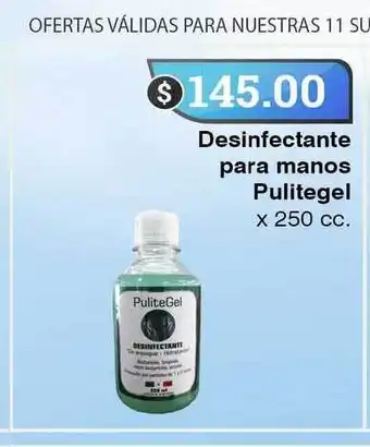 Supermercados Mayor Pulitegel Desinfectante Para Manos 250cc oferta