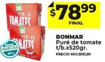 Supermayorista Vital Bonmar Puré de Tomate t/b.x 520gr. oferta