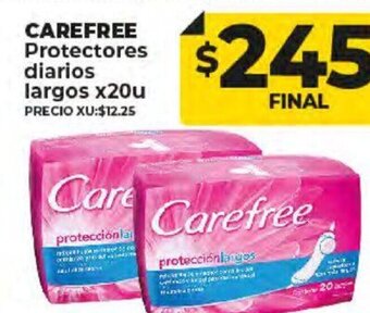 Supermayorista Vital Carefree Protectores Diarios Largos x20u oferta