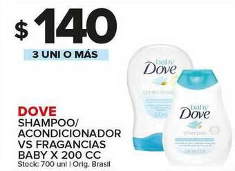 Carrefour Maxi Dove Shampoo Acondicionador Vs Fragancias Baby x 200cc oferta