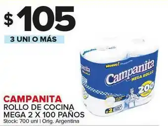 Carrefour Maxi Campanita Rollo De Cocina Mega 2x100 oferta