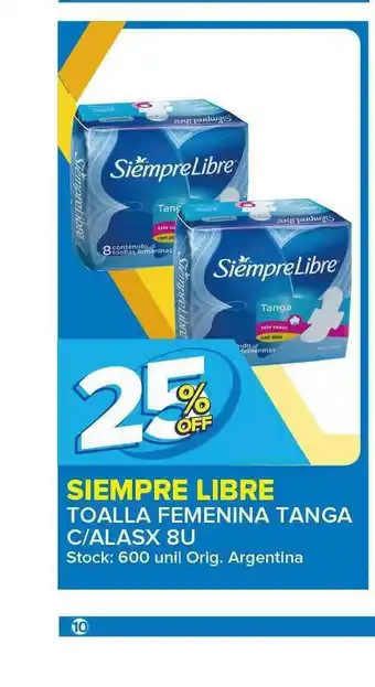 Carrefour Maxi Siempre Libre Toalla Femenina Tanga C Alas oferta