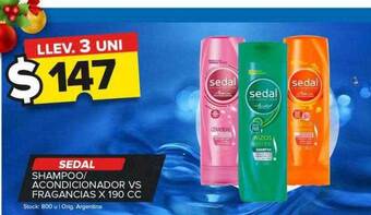 Carrefour Maxi Sedal shampoo acondicionador vs fragancias oferta