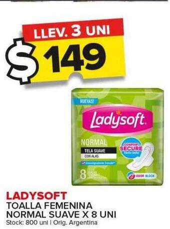 Carrefour Maxi Ladysoft toalla femenina normal suave oferta