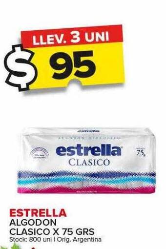 Carrefour Maxi Estrella algodon clasico oferta