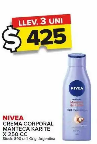 Carrefour Maxi Nivea crema corporal manteca karite oferta
