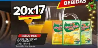 Carrefour Maxi Rinde dos jugo en polvo vs sabores oferta