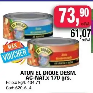 Maxiconsumo Atun El Dique Desm. Ac-Nat x 170grs oferta