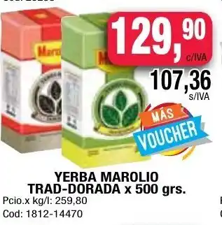Maxiconsumo Yerba Marolio Trad-Dorada x 500grs oferta