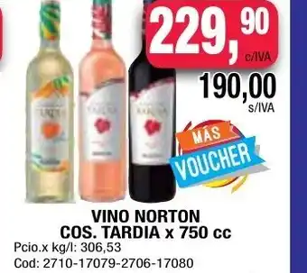 Maxiconsumo Vino Torton Cos. Tardia x 750cc oferta