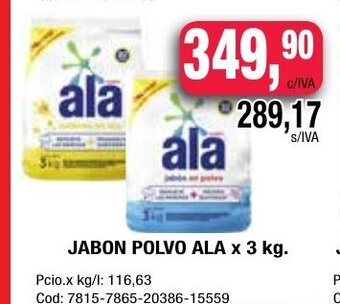 Maxiconsumo Jabon Polvo Ala x 3 kg oferta