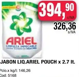 Maxiconsumo Jabon Liq. Ariel Puch x 2.7 lt oferta