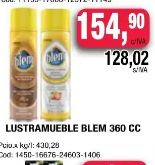 Maxiconsumo Lustramueble Blem 360cc oferta