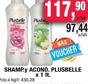 Maxiconsumo Shamp. y Acond. Plusbelle x 1 lt oferta
