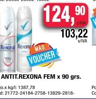Maxiconsumo Anti.Rexona Fem x 90 grs oferta
