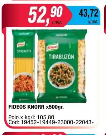 Maxiconsumo Fideos Knorr x 500 gr oferta