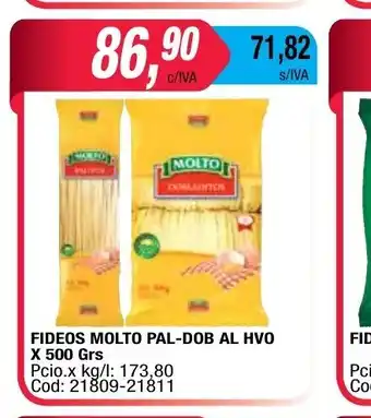 Maxiconsumo Fideos Molto Pal-dob Al Hvo x 500 grs oferta
