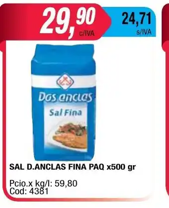 Maxiconsumo Sal D. Anclas Fina Paq x 500gr oferta