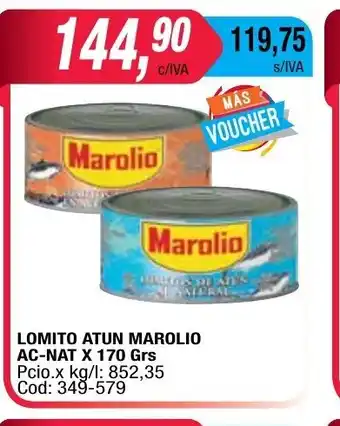 Maxiconsumo Lomito Atun Marolio Ac-Nat x 170 grs oferta