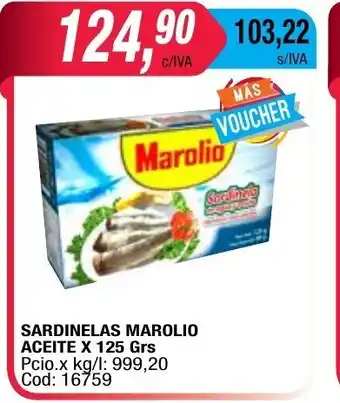 Maxiconsumo Sardinelas AMrolio Aceite x 125grs oferta