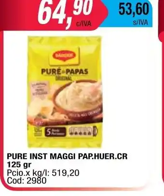 Maxiconsumo Pure Inst Maggi Pap. Huer. Cr 125 gr oferta