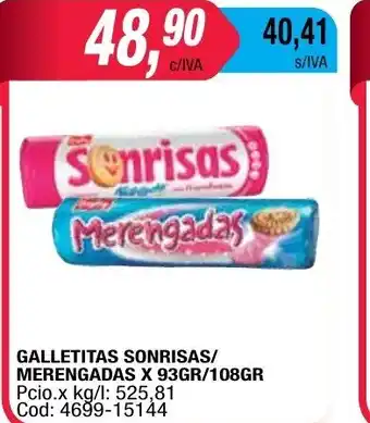 Maxiconsumo Galletitas Sonrisas/Merengadas x 93gr/108gr oferta