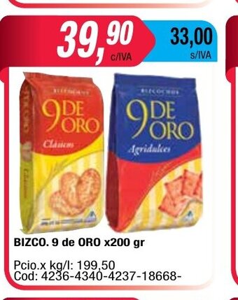 Maxiconsumo Bizco. 9 de ORO x 200gr oferta