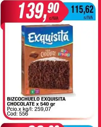 Maxiconsumo Bizcochuelo Exquisita Chocolate x 540gr oferta
