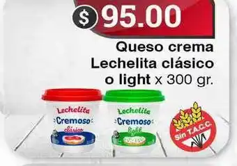 Queso crema Lechelita clásico o light 300gr