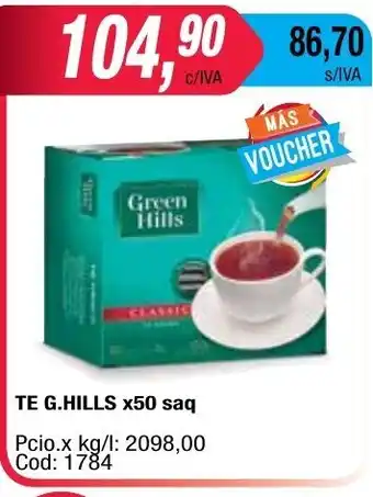 Maxiconsumo Te G.Hills x 50saq. oferta