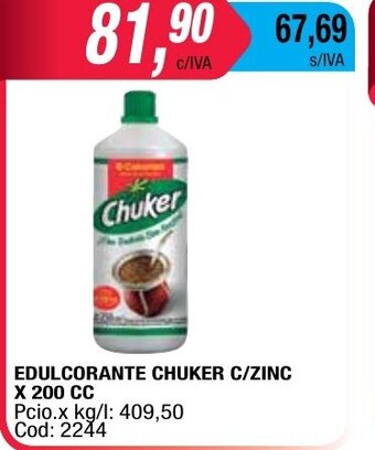 Maxiconsumo Edulcorante Chuker C/Zinc x 200cc oferta