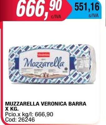 Maxiconsumo Muzzarella Veronica Barra x kg oferta