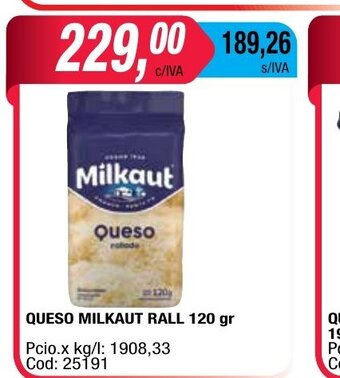 Maxiconsumo Queso Milkaut Rall 120gr oferta