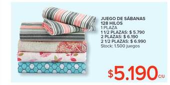 Carrefour Juego de sábanas 128 hilos oferta
