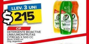 Carrefour Maxi Cif detergente bioactive lima limon frutas citricas oferta