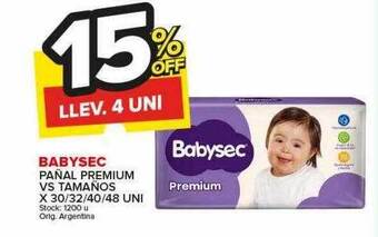 Carrefour Maxi Babysec pañal premium vs tamaños oferta
